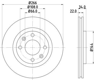 HELLA Bremsscheibe (8DD 355 108-351)