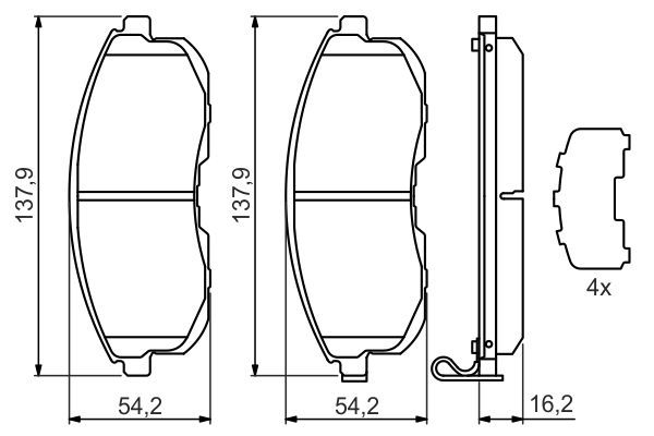 BOSCH Bremsbelagsatz, Scheibenbremse (0 986 494 443) BOSCH Bremsbelagsatz, Scheibenbremse (0 986 494 443)