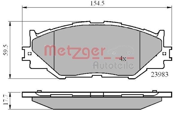 METZGER Bremsbelagsatz, Scheibenbremse (1170867)