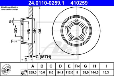 ATE Bremsscheibe (24.0110-0259.1)