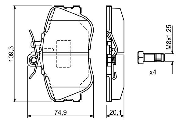 BOSCH Bremsbelagsatz, Scheibenbremse (0 986 460 977) BOSCH Bremsbelagsatz, Scheibenbremse (0 986 460 977)