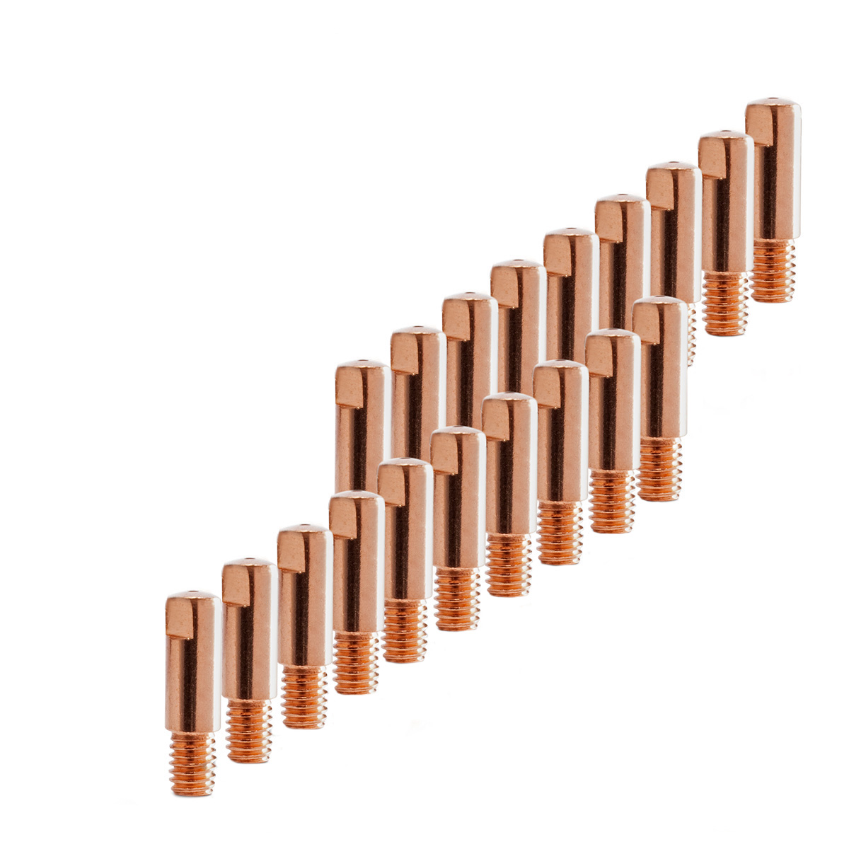 STAHLWERK 20er Set AK15 | MB15 | AK14 | MB14 Stromdüsen | Kontaktdüsen M6x25 in 0,8 mm MIG MAG Verschleißteile Set | Schweißzubehör für Schweißbrenner