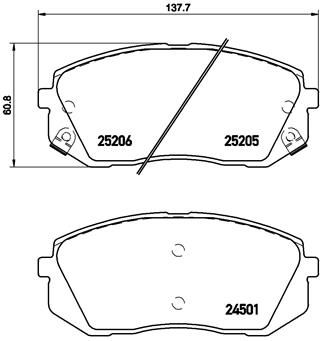 BREMBO Bremsbelagsatz, Scheibenbremse (P 30 056)
