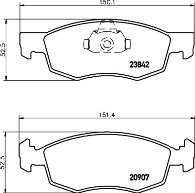 HELLA Bremsbelagsatz, Scheibenbremse (8DB 355 010-321)