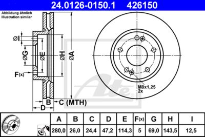 ATE Bremsscheibe (24.0126-0150.1)