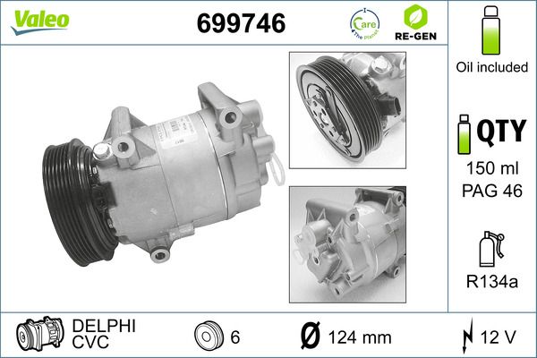 VALEO Kompressor, Klimaanlage (699746)