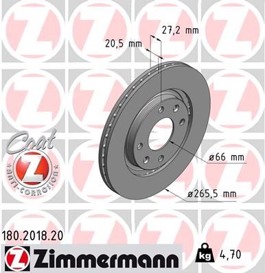 ZIMMERMANN Bremsscheibe (180.2018.20)