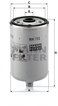 MANN-FILTER Kraftstofffilter (WK 713) Thumbnail