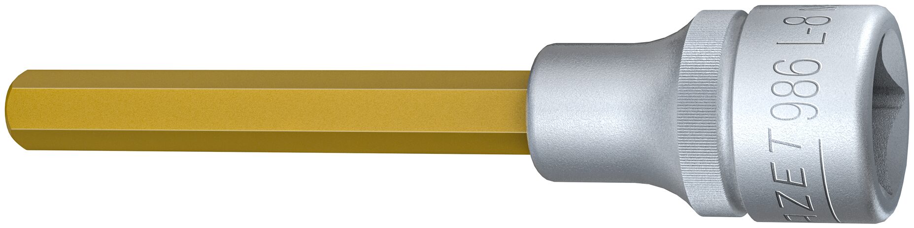 HAZET Schraubendreher-Steckschlüsseleinsatz 986L-8 ∙ Vierkant12,5 mm (1/2 Zoll) ∙ Innen-Sechskant Profil ∙ 8 mm