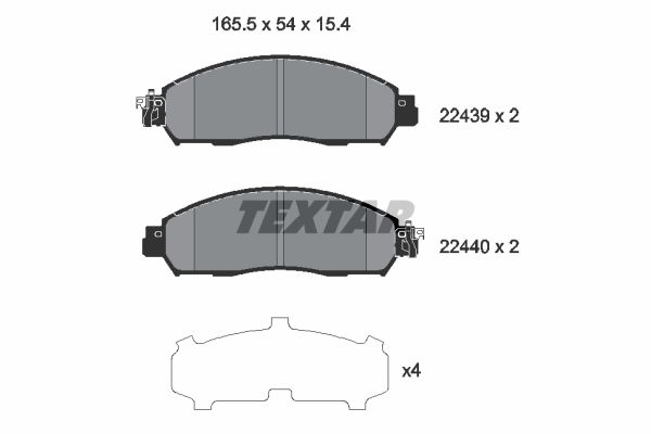 TEXTAR Bremsbelagsatz, Scheibenbremse (2243903)