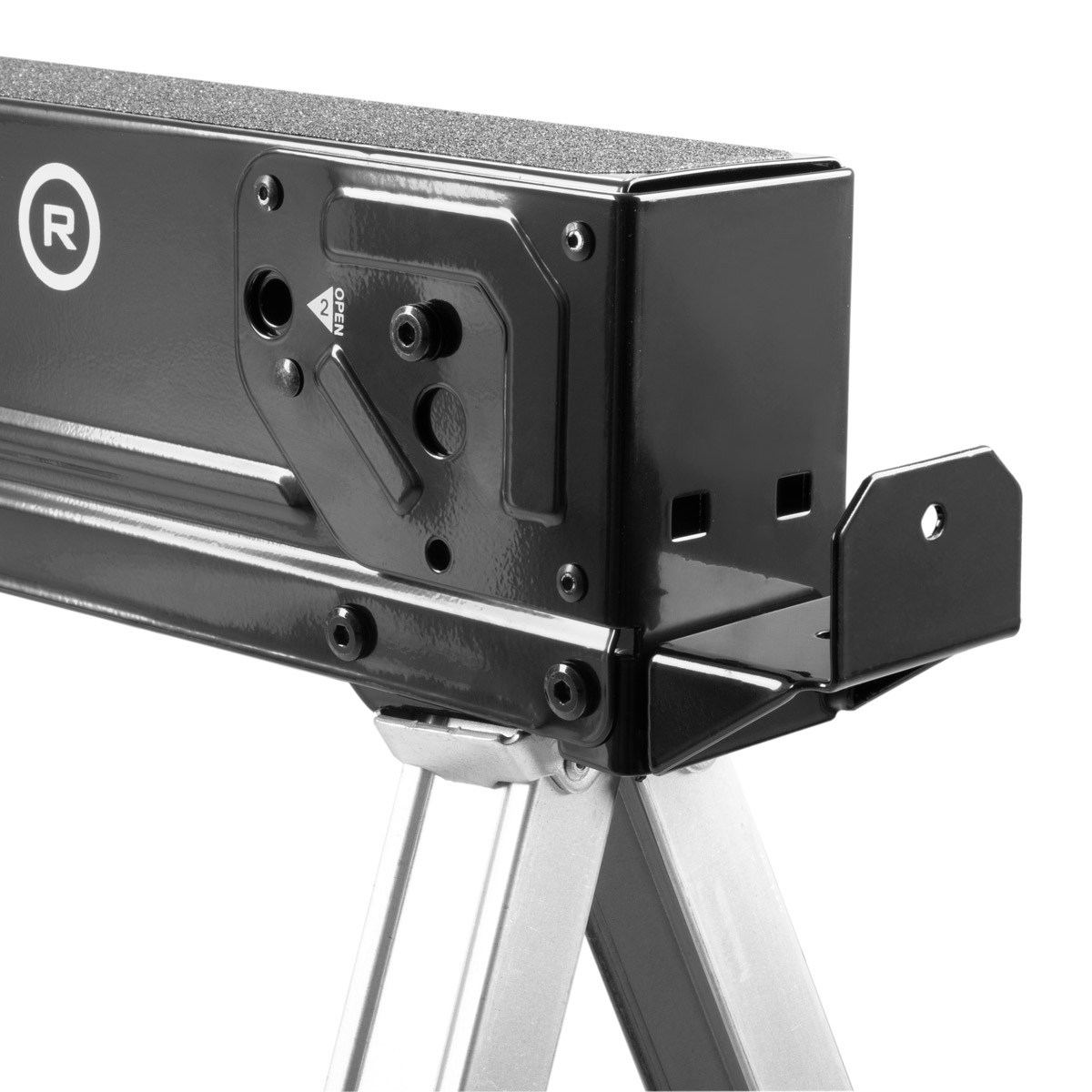 STAHLWERK Sägebock SB-757 ST im 2er Set pulverbeschichteter Metall-Arbeitsbock | Universal-Klappbock | Gerüstbock mit einer maximalen Tragkraft von 500 kg und seitlicher Halterung