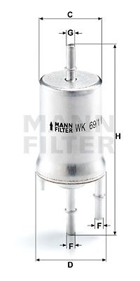 MANN-FILTER Kraftstofffilter (WK 69/1) Thumbnail