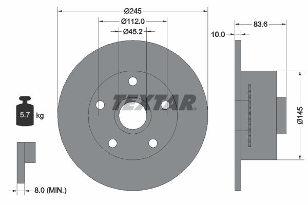 TEXTAR Bremsscheibe (92154303)