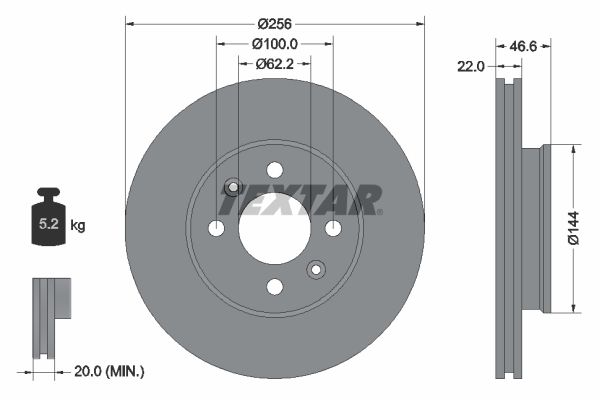 TEXTAR Bremsscheibe (92164703)