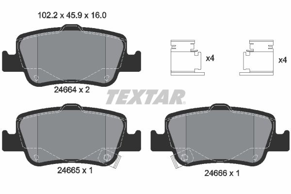 TEXTAR Bremsbelagsatz, Scheibenbremse (2466401)