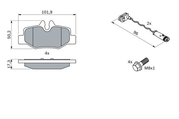 BOSCH Bremsbelagsatz, Scheibenbremse (0 986 494 082) BOSCH Bremsbelagsatz, Scheibenbremse (0 986 494 082)