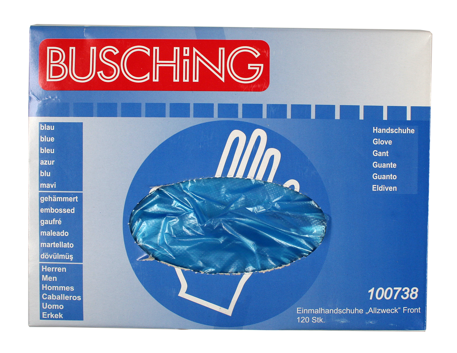 Einmalhandschuhe "Allzweck" blau Front