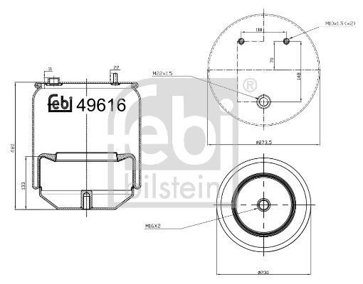 FEBI BILSTEIN Federbalg, Luftfederung (49616)