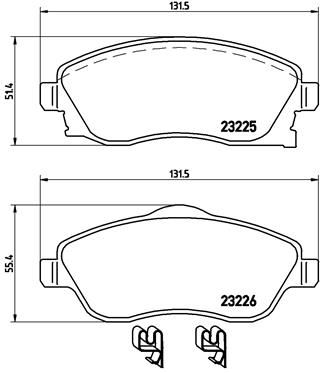 BREMBO Bremsbelagsatz, Scheibenbremse (P 59 036)