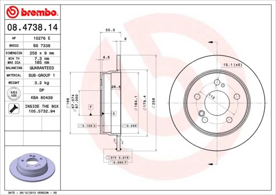 BREMBO Bremsscheibe (08.4738.14)