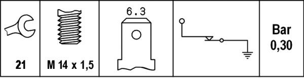 HELLA Öldruckschalter (6ZL 003 259-201) 4082300076004 6ZL 003 259-201