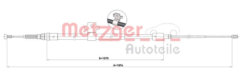 METZGER Seilzug, Feststellbremse (1.PE001) Thumbnail