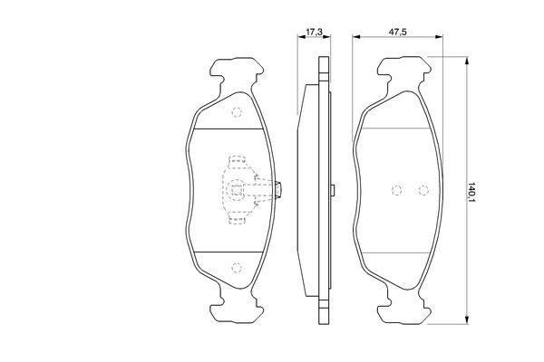 BOSCH Bremsbelagsatz, Scheibenbremse (0 986 424 452)
