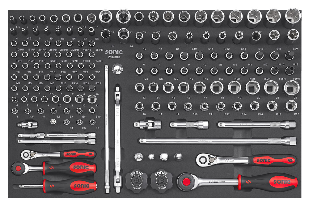 Kombinations-Set 1/4'' & 3/8'', 163-tlg SFS
