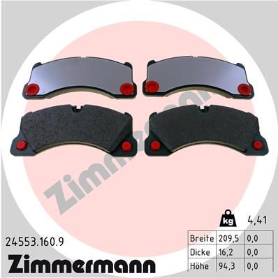 ZIMMERMANN Bremsbelagsatz, Scheibenbremse (24553.160.9)
