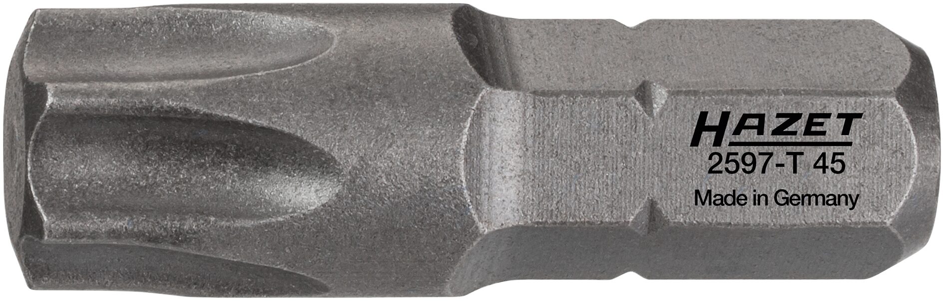 HAZET Bit 2597-T45 ∙ Sechskant6,3 (1/4 Zoll) ∙ Innen TORX® Profil ∙ T45