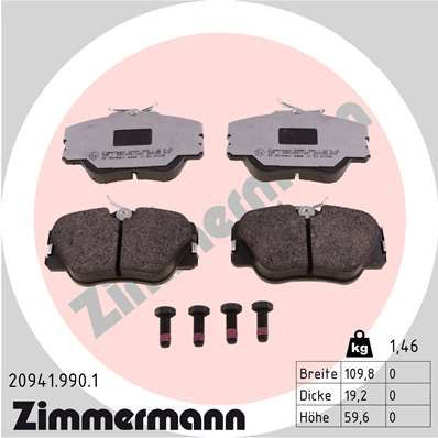 ZIMMERMANN Bremsbelagsatz, Scheibenbremse (20941.990.1)