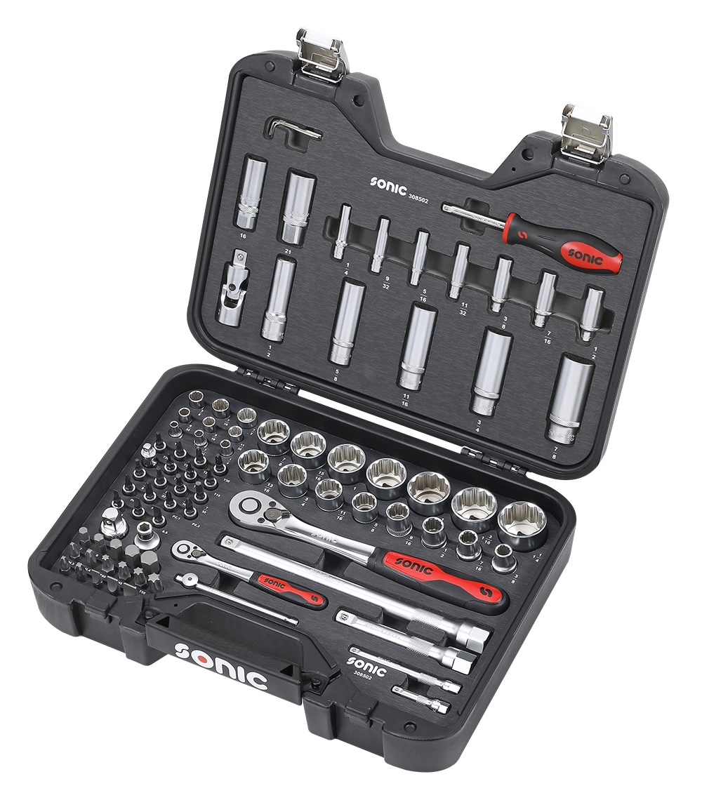 1/4'' 1/2'' Nuss- und Bit-Satz im BMCS (SAE), 85-tlg.