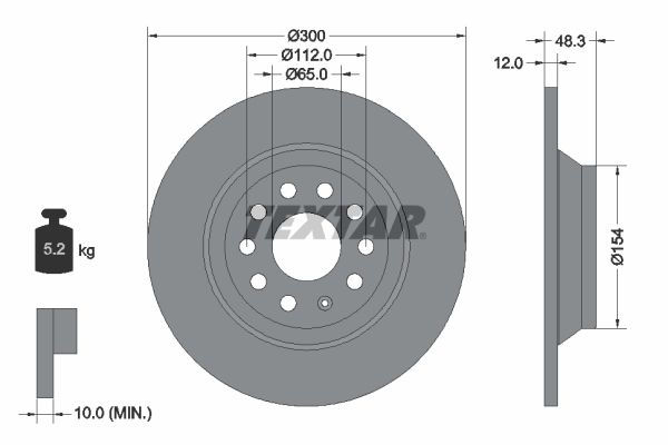 TEXTAR Bremsscheibe (92255403)