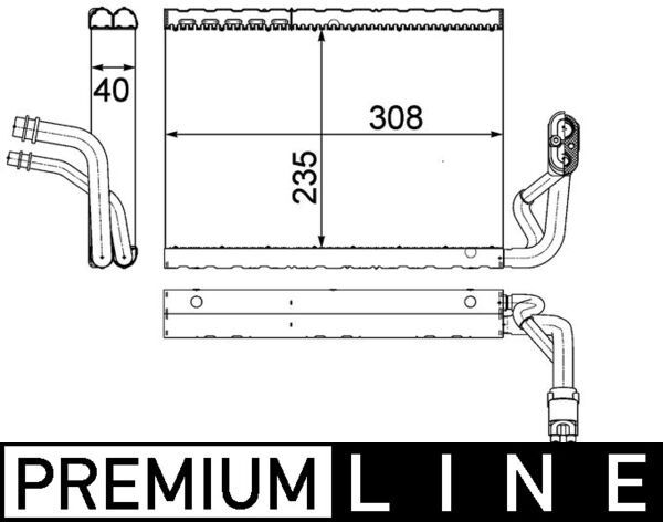 MAHLE Verdampfer, Klimaanlage (AE 91 000P)