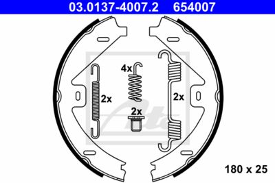 ATE Bremsbackensatz, Feststellbremse (03.0137-4007.2) Thumbnail