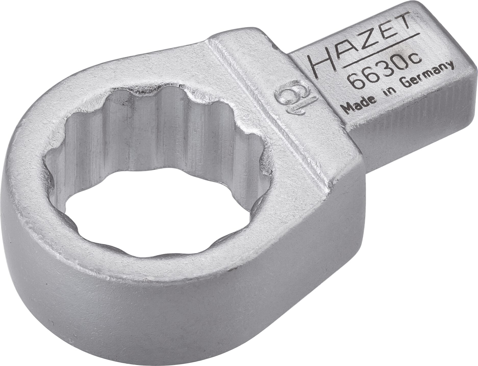 HAZET Einsteck-Ringschlüssel 6630C-19 ∙ Einsteck-Vierkant 9 x 12 mm ∙ Außen-Doppel-Sechskant-Tractionsprofil ∙ 19 mm