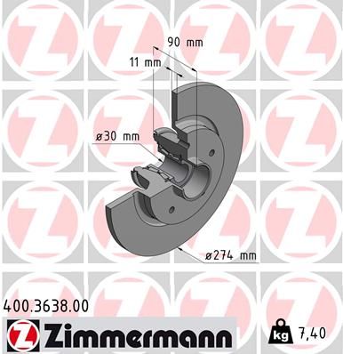ZIMMERMANN Bremsscheibe (400.3638.00)