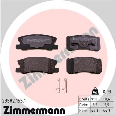 ZIMMERMANN Bremsbelagsatz, Scheibenbremse (23582.155.1)