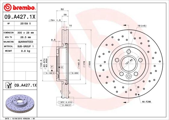 BREMBO Bremsscheibe (09.A427.1X)