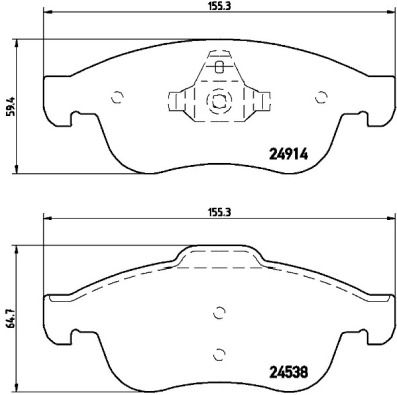 BREMBO Bremsbelagsatz, Scheibenbremse (P 68 050)