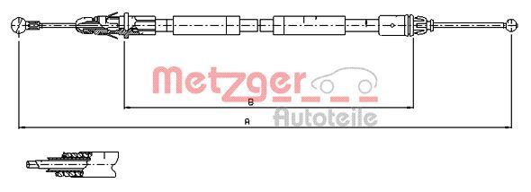 METZGER Seilzug, Feststellbremse (11.6804) 4250032424138 11.6804