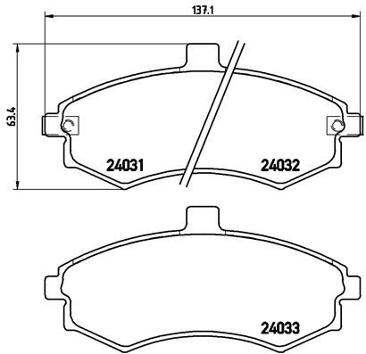 BREMBO Bremsbelagsatz, Scheibenbremse (P 30 020)