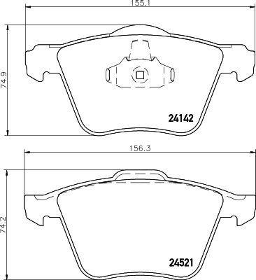 HELLA Bremsbelagsatz, Scheibenbremse (8DB 355 009-971)
