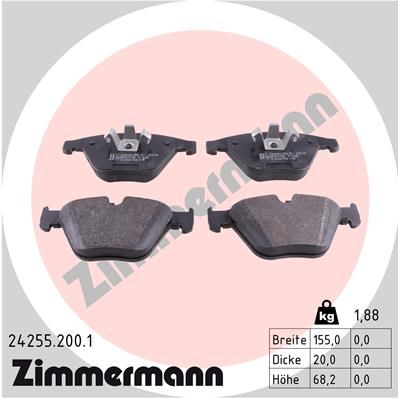 ZIMMERMANN Bremsbelagsatz, Scheibenbremse (24255.200.1)