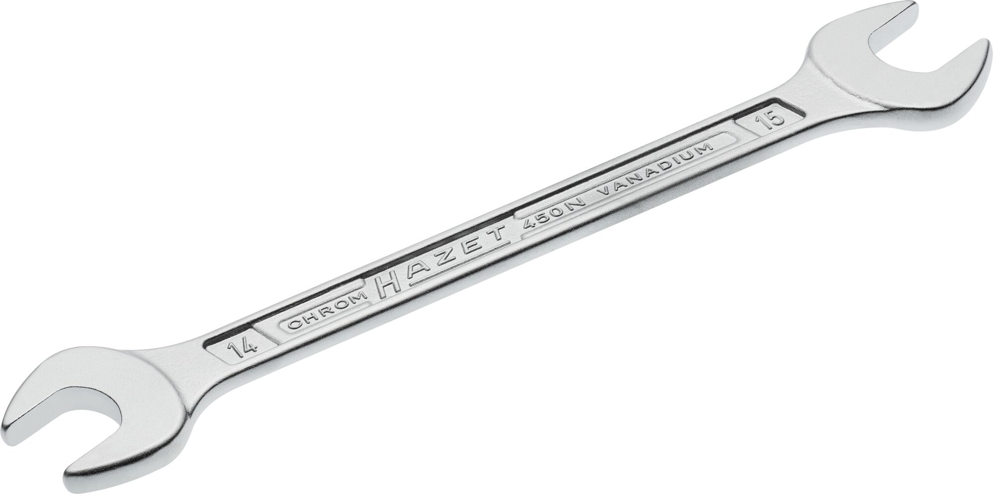 HAZET Doppel-Maulschlüssel 450N-14X15 ∙ Außen-Sechskant Profil ∙ 14 x 15 mm