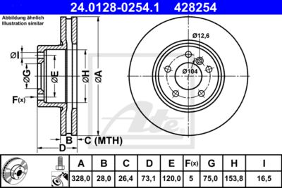 ATE Bremsscheibe (24.0128-0254.1)