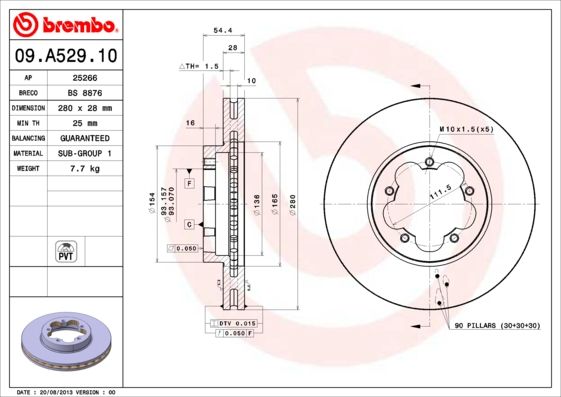 BREMBO Bremsscheibe (09.A529.10)