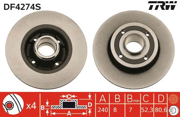 TRW Bremsscheibe (DF4274S)