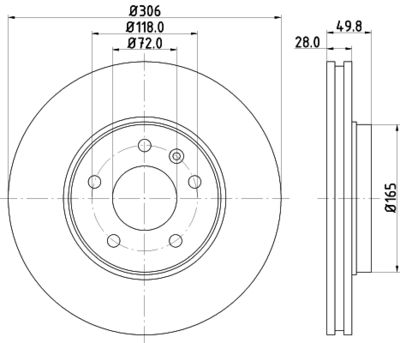 HELLA Bremsscheibe (8DD 355 127-801)