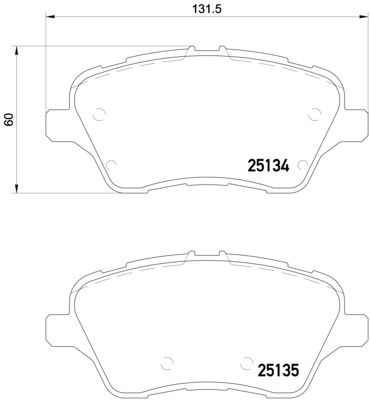 BREMBO Bremsbelagsatz, Scheibenbremse (P 24 151)